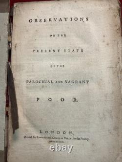 Observations Of The Parochial And Vagrant Poor 1773 First Edition Very Rare