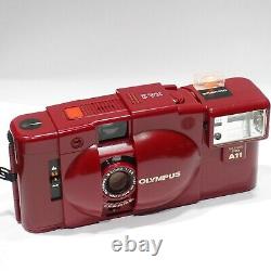 Olympus XA 2 35mm RED camera & RED A11 flash, Very Rare Colour Version XA2