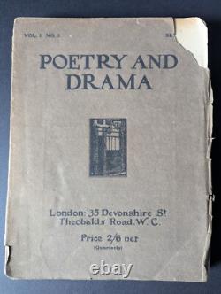 Poetry & Drama, September 1913, Italian Futurist Edition, Very Rare