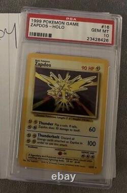 Pokemon Psa 10 Base Set Unlimited Zapdos VERY RARE! Not 1st edition Shadowless