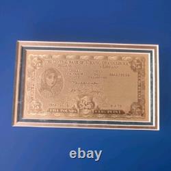 Pure Gold Irish £5 Five Punt Framed Bank Note Very Rare Ltd Edition Framed