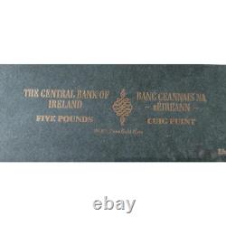 Pure Gold Irish £5 Five Punt Framed Bank Note Very Rare Ltd Edition Framed