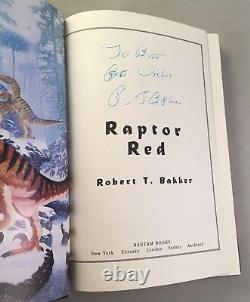 Raptor Red-Robert T. Bakker-SIGNED! -INSCRIBED! -TRUE First/1st Edition-VERY RARE