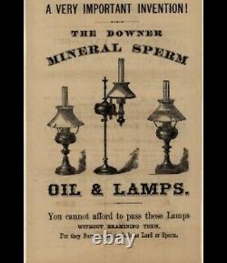 Rare Downers Mineral Sperm Oil Lamp Wm Carleton Student Lamp Version Very Rare