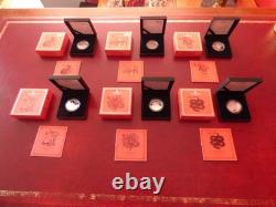 Royal Mint Lunar year 1oz silver coins very rare FULL SET with COA Ltd Edition