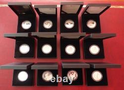 Royal Mint Lunar year 1oz silver coins very rare FULL SET with COA Ltd Edition