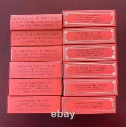 Royal Mint Lunar year 1oz silver coins very rare FULL SET with COA Ltd Edition