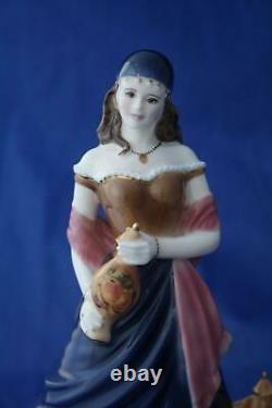 Royal Worcester Very Rare Fruit Seller At Cambridge Fair Gypsy Figurine + Cert