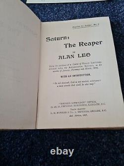SATURN The Reaper By Alan Leo 2nd Edition 1927 Hardback. Very Rare