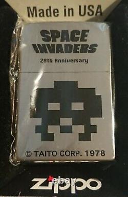 SPACE INVADERS 20th Anniversary Limited Edition Zippo Lighter c. 1998, Very Rare