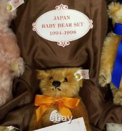 Steiff BABY BEAR SET 1994-1998 Japan Limited Edition of 1500 Very Rare Excellent