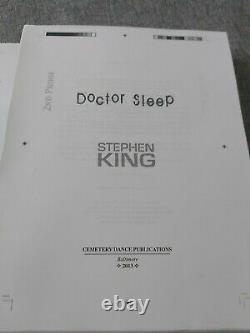 Stephen King Doctor Sleep Cemetery Dance 2nd PROOF VERY RARE Limited Edition ARC