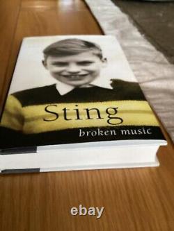 Sting broken music hb book 1st edition hand signed 2003 U. S. 1st print very rare