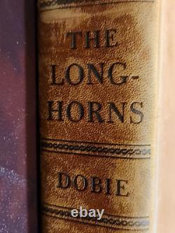 THE LONGHORNS by FRANK J. DOBIE 1941 hc Rawhide FIRST EDITION Very Rare