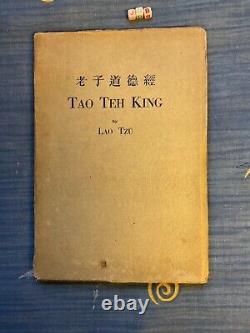 Tao Teh King, By Lao Tzu Laozi, VERY RARE 1922 EDITION