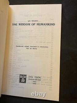 The Wisdom of Human Kind By Tolstoy, Leo VERY RARE 1989 India Edition