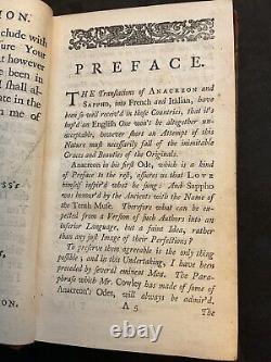 The Works Of Anacreon, VERY RARE 1735 EDITION, ANTIQUE, Sappho, Addison