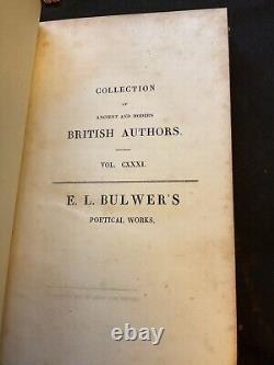 VERY RARE 1836 The Poetical Works Of Bulwer, Baudry Edition, Leatherbound