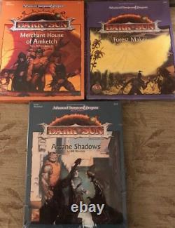 VERY RARE 1990s DARK SUN Advanced D & D 2nd Edition 3 ADVENTURES ALL UNOPENED