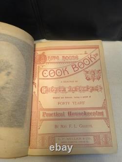 VERY RARE! 1st Edition Antique White House Cookbook Gillette & Peale 1887-1889