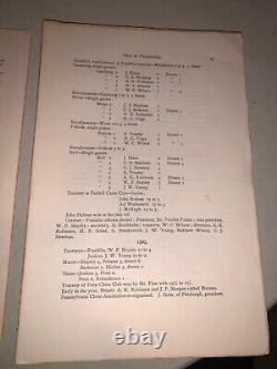 VERY RARE FIRST EDITION 1898 Gustavus Reichhelm & Shipley CHESS IN PHILADELPHIA