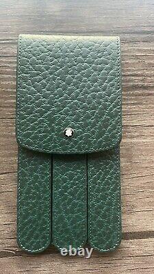 VERY RARE Montblanc Leather 3 Pen Pouch Case Box Thuya Limited Edition