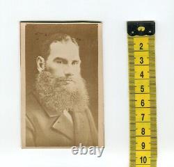 VERY RARE, Photo mini Cabinet Card Young Leo Tolstoy, 1880s, Lifetime edition