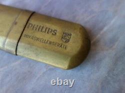 VTG OLD VERY RARE GERMAN BRASS No. 5 LIGHTER LIMITED EDITION ADVERTISING PHILIPS