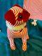 Very Rare Steiff Limited Edition Red/white Stripped Pug Dog With Matching Bag