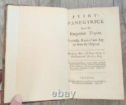 Very Rare 1702 Book, Pliny's Panegyrick, Upon The Roman Emperor Trajan, 1st