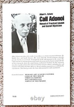 Very Rare 1988 Signed Second Edition CALL ADONOI by Albert L. Schutz EXCEL. TB2