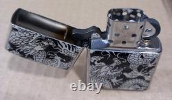 Very Rare 2008 Zippo Art Special Edition Mother Of Pearl Dragon Wooden Gift Box