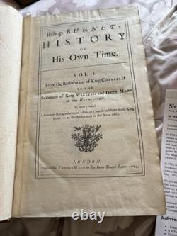 Very Rare Antique Bishop Burnet HISTORY OF HIS OWN TIME! FIRST EDITIONS 1724