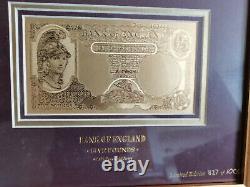 Very Rare Collectors Edition 99.9% Gold Five Pound and Ten Shilling Notes
