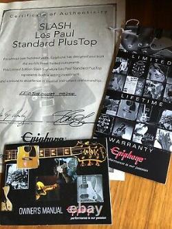 Very Rare Epiphone Les Paul Slash Standard Plus Top Ltd Edition Signature Guitar