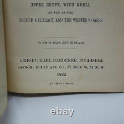 Very Rare FIRST EDITION Antique Collectable Baedeker's Upper Egypt 1892