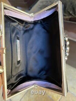 Very Rare Jimmy Choo Limited Edition Black Satin And Metal Mini Handbag