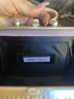 Very Rare Jimmy Choo Limited Edition Black Satin And Metal Mini Handbag