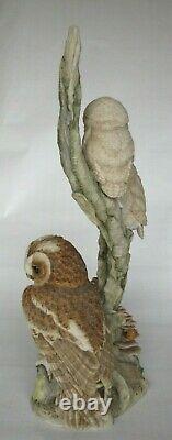 Very Rare Large Ltd Edition 1987 Teviotdale Tawny Owl with Owlets 37cm Tall