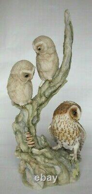 Very Rare Large Ltd Edition 1987 Teviotdale Tawny Owl with Owlets 37cm Tall