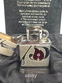 Very Rare Limited Edition 75th Anniversary Swarovski Zippo Lighter 1 of 500 U. K
