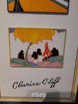 Very Rare Limited Edition Clarice Cliff Framed Picture Tiles