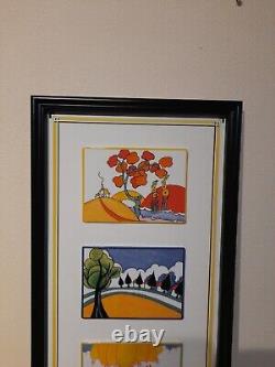 Very Rare Limited Edition Clarice Cliff Framed Picture Tiles