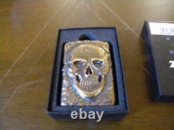 Very Rare Limited Edition Copper Skull Faced Zippo + Leather Zippo belt holder