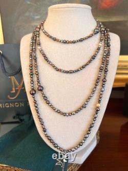 Very Rare Mignon Faget Limited Edition Twilight Freshwater Pearl Necklace 72 in