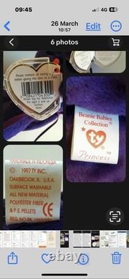 Very Rare Princess Diana Beanie Bear 1st Edition