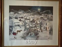 Very Rare! Will Moses Christmas Carols Framed Signed with COA Limited Edition
