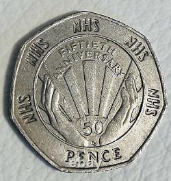 Very Rare and special 50p coin NHS 50th anniversary 1998 edition Rare collectibl
