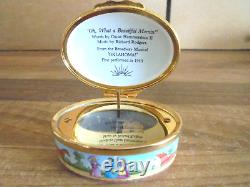 Very rare Halcyon Days enamel music box OKLAHOMA ltd edition