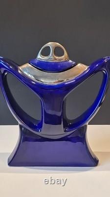 Very rare Teapot By Gary Seymour, 6/ 10Ltd edition. 2 spouts. Alien. Blue Tone